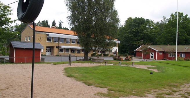 Utsidan av Östad skola